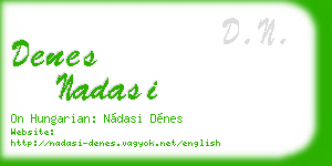 denes nadasi business card